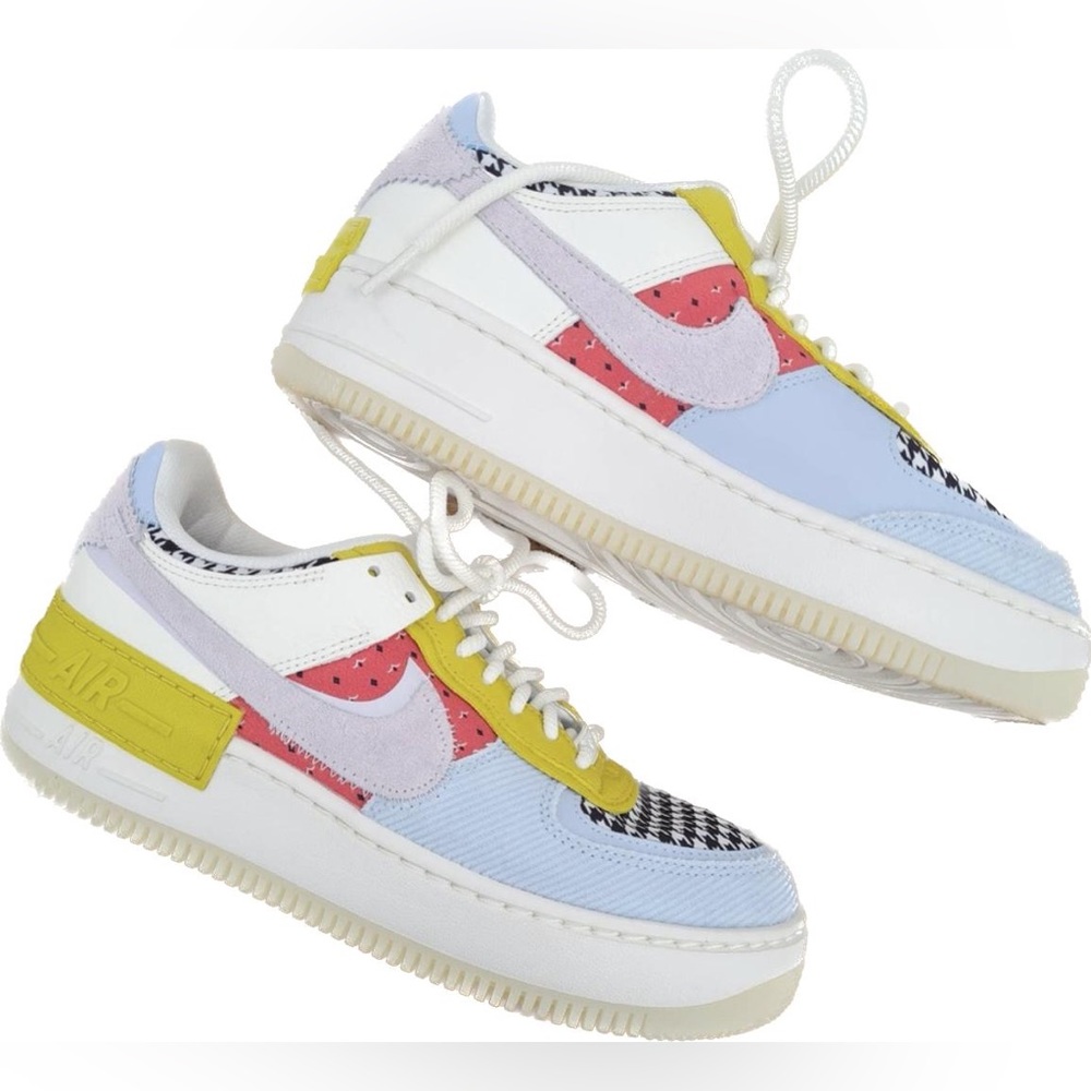 Nike Women's Multicolor Low-Top Sneakers - Light Blue, Pink, Yellow, White